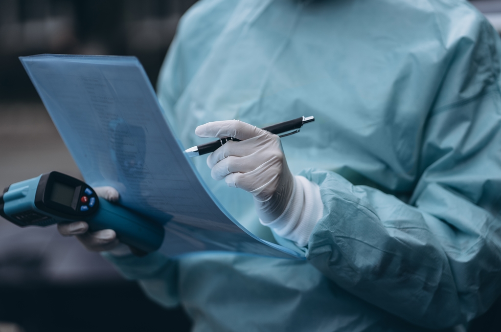 A nurse wearing a protective suit during the COVID-19 outbreak