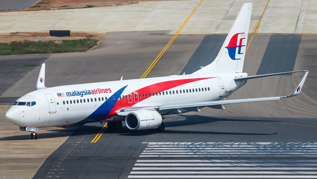 Malaysia Airlines plane on a runway