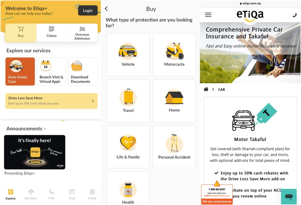 Sign up for Etiqa insurance or takaful products via Etiqa+